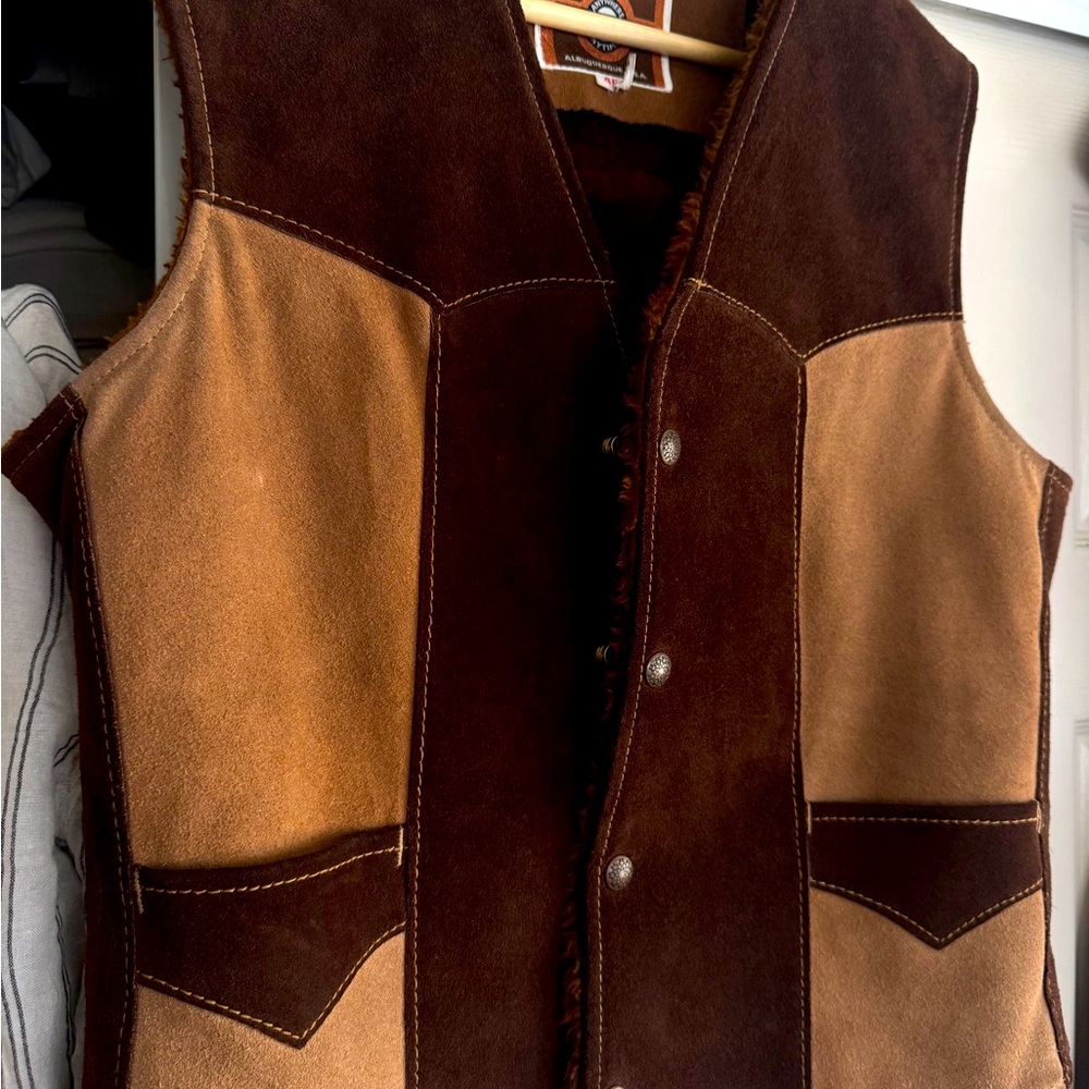 Vintage Brown Suede Western Vest